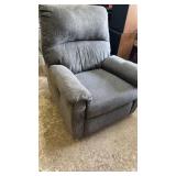 Gray fabric electric recliner. Includes power