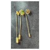 Gold-Tone Hat PinsSet of three gold-tone