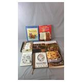 Collection of eight cookbooks featuring a variety