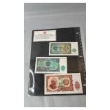 Collection of vintage world banknotes from