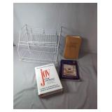 Cookbooks and Dish Drying RackIncludes a white