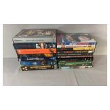 Collection of DVDs, PC games, and TV series