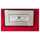 Framed commemorative print for The First North