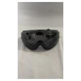 Wraparound protective safety goggles with a dark