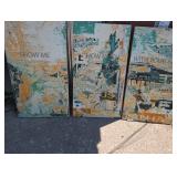 Set of 3 Contemporary Canvas Wall Art PanelsSet