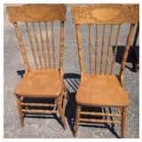 Pair of Carved Wooden Dining ChairsPair of