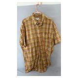 Plaid short sleeve button-up shirt from Moore's