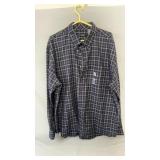 Dark plaid long sleeve button-up shirt by Van