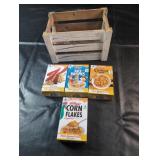 Wooden Crate with Kellogg's Mini PuzzlesWooden