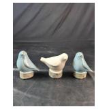 Set of 3 Ceramic Bird FigurinesSet of three