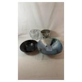 Decorative collection featuring a clear glass