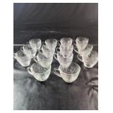 Set of 14 Etched Glass Tea CupsSet of 14 clear