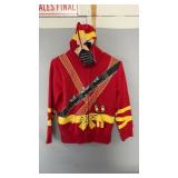 Red Peepin & Creepin zip-up hooded sweatshirt,