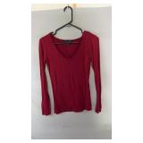 Red American Dream long-sleeve V-neck top, size