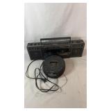 Vintage AM/FM cassette boombox and iMode clock