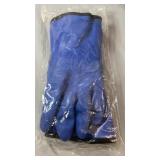 Pair of blue silicone work gloves with black