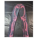 Women's Skeleton Print Leggings Size Medium