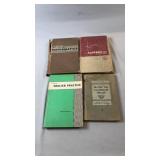 Four older educational textbooks covering Shop