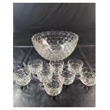 Thumbprint Glass Bowl & CupsThumbprint pattern