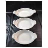 Costco Baking DishesThree white oval ceramic