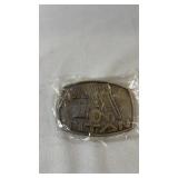 Titan belt buckle featuring raised heavy mining