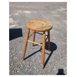 Wooden StoolVintage wooden stool with a round