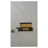 DeWalt screwdriver bit set with 10 bits, storage