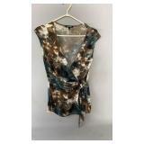 George sleeveless wrap-style top, size medium,
