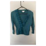 Pure Allure cardigan, size small, in a teal color