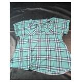 Women's mySTYLE Plaid Blouse XL