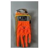 Pair of Endura high-visibility orange and brown