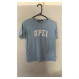 Light blue UPEI graphic T-shirt, size large.