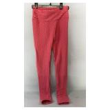 Pink textured leggings, size medium. Stretch-fit