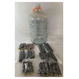 Large glass carboy with handle and airlock