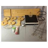 Collection of household items including a bamboo