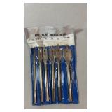 Six-piece flat wood drill bit set with sizes