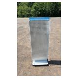 Freestanding double-sided metal pegboard display