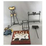 Collection of kitchen-themed décor featuring a