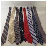 Collection of eight men's neckties featuring