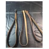 3 Leather BeltsThree leather belts in varying