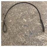 Heavy-duty wire rope cable with a looped eye on