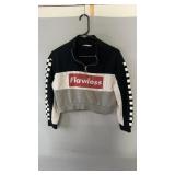 Flawless cropped quarter-zip pullover in black,