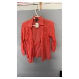 Orange Tommy Hilfiger button-up shirt in a size