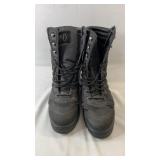 Pair of D&R black lace-up winter boots, size 12.