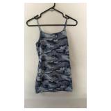George blue camouflage print spaghetti strap top,