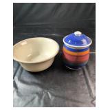 Pier 1 Bowl and Cookie JarPier 1 Toscana Ivory