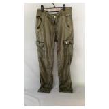 Olive green cargo jogger pants, size small.