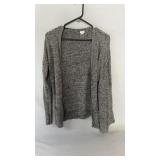 Grey knit open-front cardigan, size extra small.