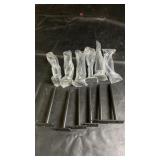Set of 12 black metal floating shelf brackets