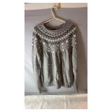 Gray Storm Pack knit sweater, size extra large,